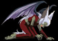 Yuzuha has transformed into a winged demon.