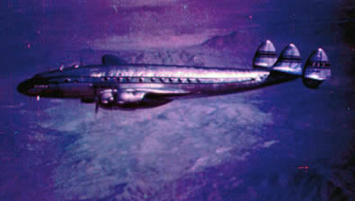 Pan American Lockheed Constellation in flight.