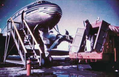 Pan American Constellation being fueled.