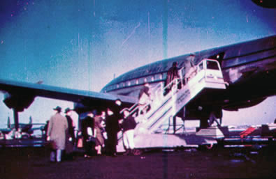 Boarding a Pan American Constellation.